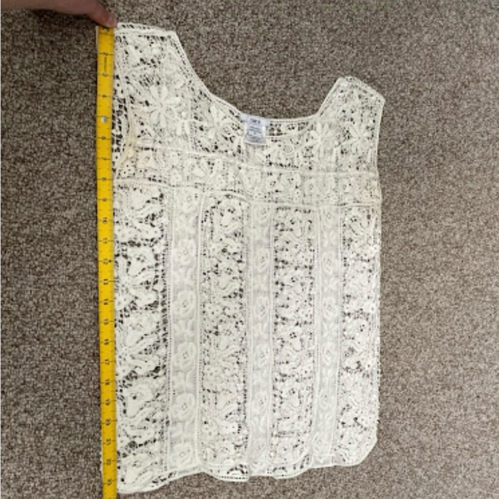 Bar III Cream Lace Tank Top